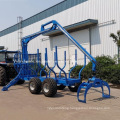 Hot Sale Foresty Machine Zm8006 8tons ATV Log Loading Trailer with Log Timber Crane Grapple Grab